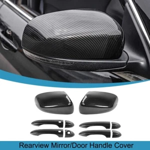 for Jeep Cherokee 14+ Compass 17+ Carbon Fiber Rearview Mirror Door Handle Cover - Picture 1 of 18