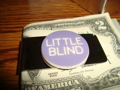 POKER  " LITTLE BLIND "  Design Stainless Steel Silver tone Spring Money Clip - Image 1 of 4