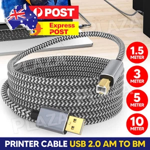 Printer Cable USB 2.0 Type A Male to B for Brother Epson Canon Scanner - Picture 1 of 13