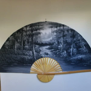 Hermoso ventilador decorativo pintado a mano 60 pulgadas de ancho 35 pulgadas de ancho - Imagen 1 de 3