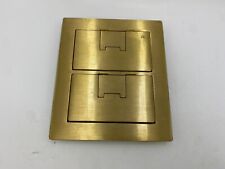 Carlon E9762BR 2-Gang Floor Box Cover Flip Lid Brass Rectangular Type Universal