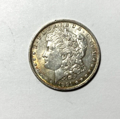 1891-O Morgan Silver Dollar AU+ Touch of Color Cover