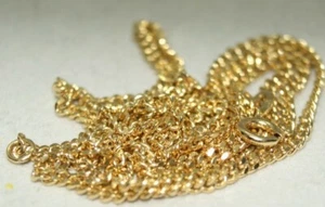 100% Genuine 9k Solid Yellow Gold Diamond Cut Curb Link Necklace Chain 52cm Long - Picture 1 of 9