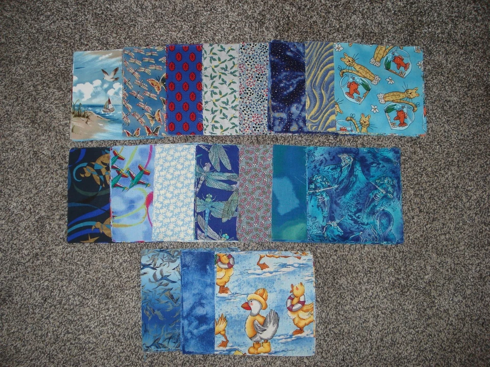 KEEPSAKE QUILTING  5x5 INCH NOVELTY COTTON FABRIC, 140 SQUARES - Shades of Blue - Image 1 of 1