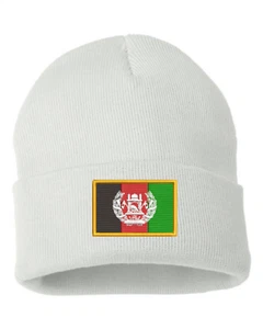 CUSTOM Embroidered AFGHANISTAN Flag Beanie Hat shirt Patch soccer 9 - Picture 1 of 2
