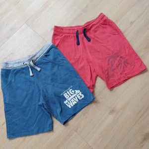 2 Shorts Bermudas Gr. 134/152 Set Paket Rot Blau Surfer Palme Big Waves  - Bild 1 von 7