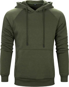 Pullover Hoodie Men Blend Fleece Long Sleeve Sweatshirt with Kangaroo Pockets - Picture 1 of 12