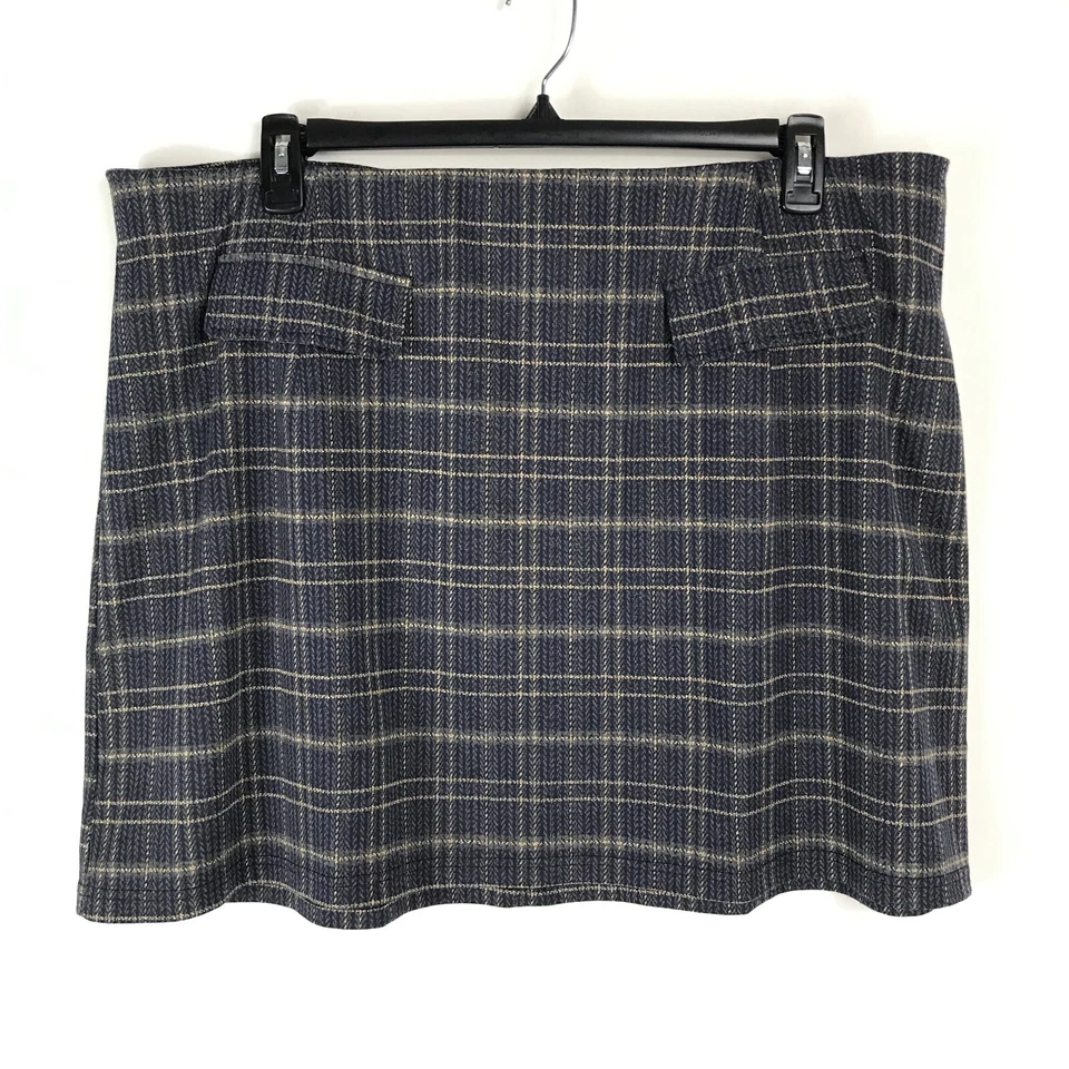 ModCloth Sweet Silver Linings Plaid Mini Skirt Women's Plus Size 2X Zip A-Line - Image 1 of 4