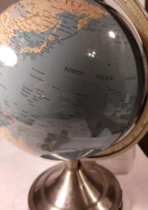 World Globe Map Electric Night Light - 3 Way Bulb Touch On Lamp "Tested" - Picture 1 of 10