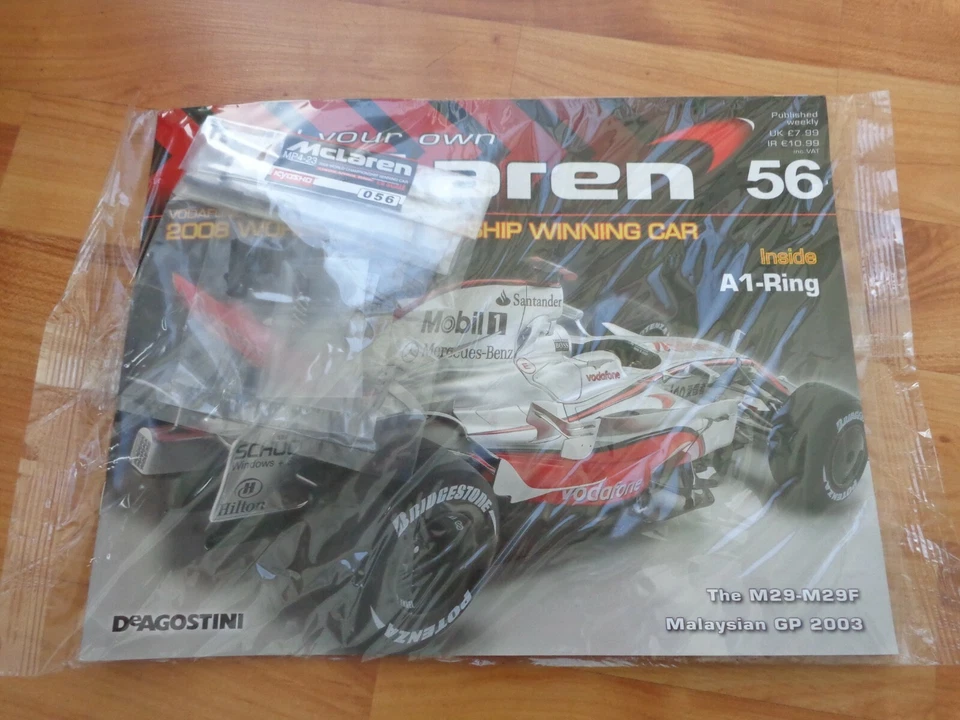 1/8 DEAGOSTINI BUILD YOUR OWN MCLAREN MP4/23 LEWIS HAMILTON 2008 F1 CAR ISSUE 56 - Image 1 of 1