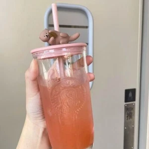 2025 Nuova Tazza Starbucks Otter Love Paglia con Decorazione Imbuto Caffè Lontra - Foto 1 di 16