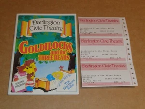 Ricitos de Oro y 3 osos"" 1990 programa Darlington Panto + boletos - Imagen 1 de 1