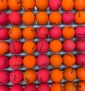 24 Srixon Colored Orange/Red Soft Feel Matte 4A/5A Golf Ball Mix - Picture 1 of 1