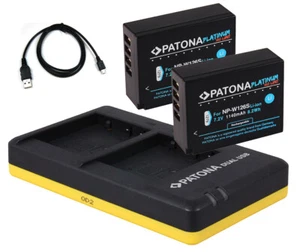 2x Batería + Cargador Dual para Película Fuji VPB-XT2 Power Booster Mango NP-W126-S - Imagen 1 de 1