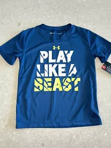 New Under Armour Boys Play Like A Beast Shirt Dri Fit Top Size 5 - Picture 1 of 1