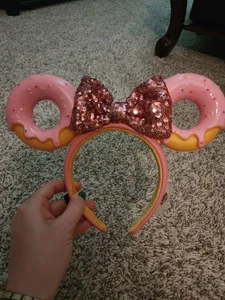 Disney Eats Pink Donut Headband With Pink Bow, Pre-owned But Excellent Condition - Picture 1 of 5