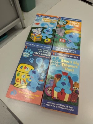 Blue's Clues 90s Orange Tape Lot Of 4 VHS Periwinkle Treasure ABC's 123s Safari - Image 1 of 4