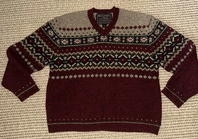 VTG 90s Abercrombie Wool Ski Cabin Winter Cozy The Big Sweater Sz XL Extra Large - Image 1 of 4