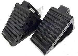 MAXXHAUL 70472 Gomma Massiccia Resistente Nero Wheel Chock Confezione da 2, 8" x - Foto 1 di 8