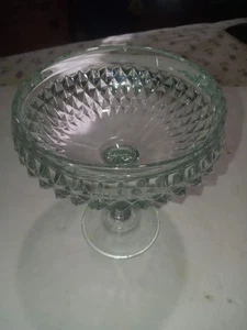 Vintage Indiana Glas Klarglas Standfuß Süßigkeitenschale 7" hoch 6" Durchmesser Top - Bild 1 von 8