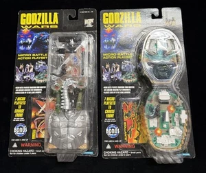 1995 TRENDMASTERS GODZILLA WARS MICRO BATTLE PLAYSETS GHIDORA & BIOLLANTE SEALED - Picture 1 of 21