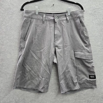 Vans Men Shorts 30 Gray Check VANPHIBIAN Logo Cargo Skate Hybrid - Image 1 of 4