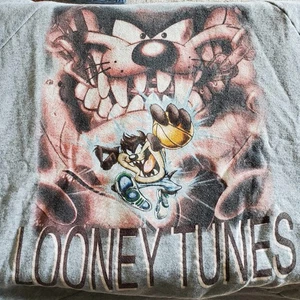 Vintage Taz AOP Crewneck Sweater Mens 2XL Boxy Fit 90’s Y2K Freeze Looney Tunes - Picture 1 of 10
