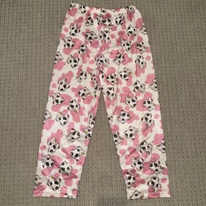Sanrio Smiles 00’s Hello Kitty Cow Print Silk Satin PJ Pajama Bottoms Youth S 6X - Picture 1 of 4