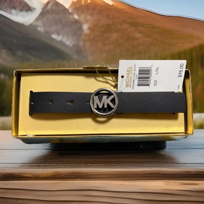 Michael Kors Cinturón Negro Mujer L/Xl Pavé Logo Caja de Regalo con Etiqueta de Regalo Nuevo con Etiqueta Foto 1 de 4