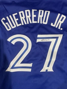 VLADIMIR GUERRERO JR Autographed Auto MLB Jersey Blue Jays Signed JSA Certified - Picture 1 of 7