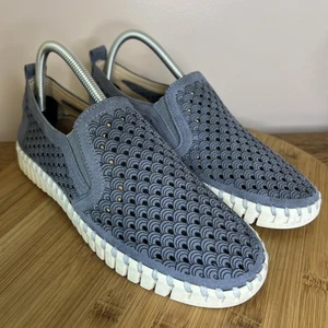 Ilse Jacobsen Tulip Shoes Women 40 Blue Slip On Comfort Loafer Sneakers Flat - Picture 1 of 11