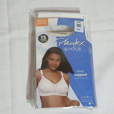 Sutiã Playtex 18 Horas Suporte Clássico Sem Fio 2027 BRANCO Tamanho 42C NOVO - Imagem 1 de 4