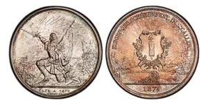 SWITZ. 1874 AR 5 Francs (Schießtaler). PCGS MS66. KM X-S12; Richter 1156a - Bild 1 von 1