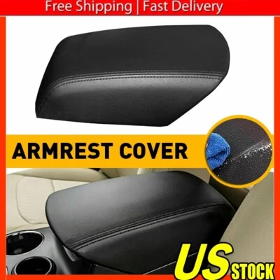 2011-2018 For Ford Explorer Leather Center Console Lid Armrest Cover Skin Black Foto 1 de 4