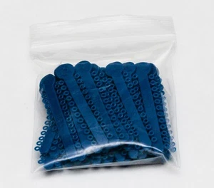 Dental Orthodontic Ligature Bands Elastic Elastomeric Blue Ties 1008/Bag - Picture 1 of 2