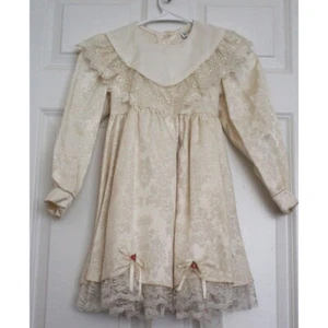 Vintage Victorian Girls Formal Christening Dress Sz 7 U.S. Rain - Picture 1 of 8