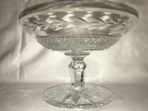 Waterford Crystal Compote Glandore Laurel Leaf & Diamond Pattern Made In Ireland - Picture 1 of 10