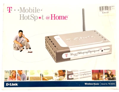 D-Link TM-G5240 54Mbps 802.11g Wireless LAN 4-Port Router T-Mobile Hotspot - Image 1 of 3