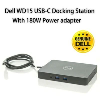 Dell WD15 Thunderbolt USB-C 4K Docking Station with 180W Power Adapter - Image 1 of 4