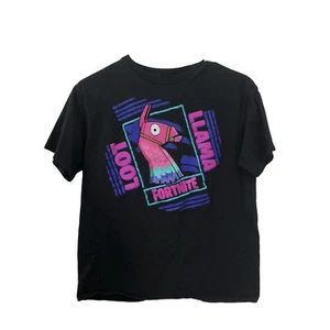 Boys Youth Fortnite T-shirt Crewneck Lama Black Neon XXLarge XXL Short Sleeve - Picture 1 of 5