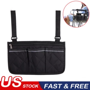 Wheelchair Side Pocket Organizer Holder Pouch Storage Bag Rollator Walker Aid US - Picture 1 of 13