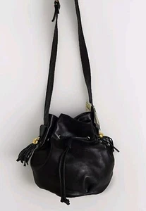 Borsa a mano FRANCESCO BIASIA vintage in pelle stile secchiello impugnatura coulisse nappa - Foto 1 di 15