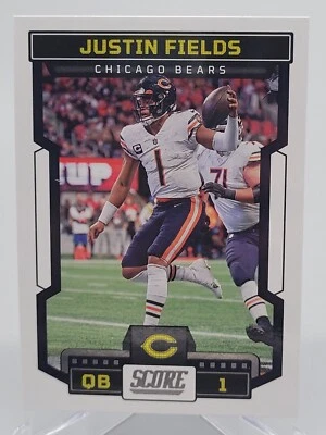 2023 PANINI SCORE JUSTIN FIELDS BASE FOOTBALL CARD BEARS NFL donruss topps - Image 1 of 2