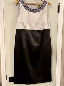 Kasper Dress Womens Plus 12 Black Gray Embellished Beaded Cocktail Evening Party - Picture 1 of 10