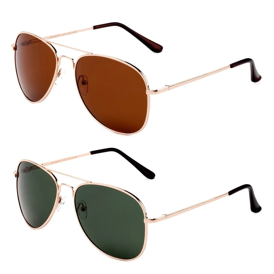 Top Gun Clásico Lente Polarizada Piloto Marrón Plata Dorado Hombres Mujeres Foto 1 de 1