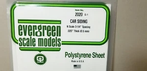 Revestimiento de coche de carga 6" x 12" 0,020" grueso Evergreen escala modelos plástico 2020 - Imagen 1 de 2