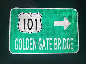 GOLDEN GATE BRIDGE HWY 101 segnale stradale California, 18"x12", San Francisco - Foto 1 di 16