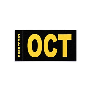 OCTUBRE - Placa de California - Pegatina del mes negro amarillo heredado - Etiqueta del DMV - Imagen 1 de 2