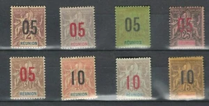 REUNION FRENCH COLONIES  CLASSIC NEW CURRENCY FULL SET MH STAMPS (REU 370) - Picture 1 of 1