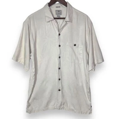 Camisa Para Hombre 100% Seda Grande Con Botones Manga Corta Tropical Playa Luau Foto 1 de 4